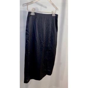 Satin midi skirt with slit